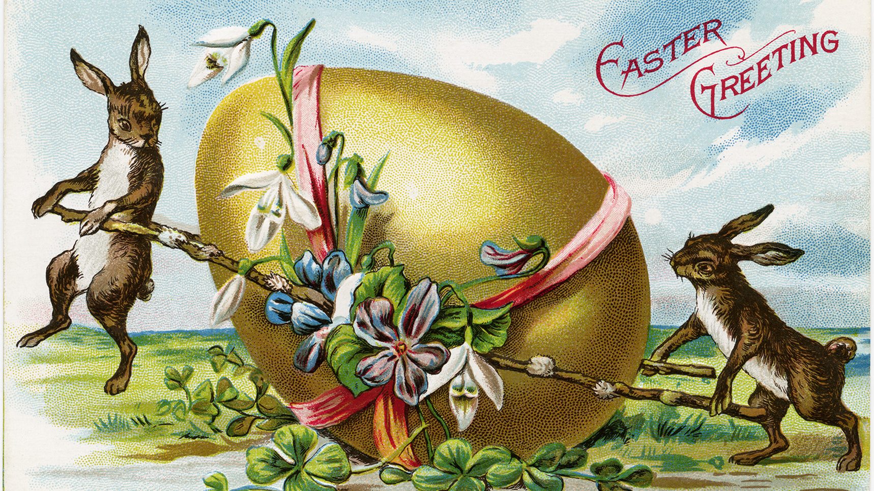 Easter Collage Bookmarks OldDesignShop_EasterGreetingBunniesEggPC